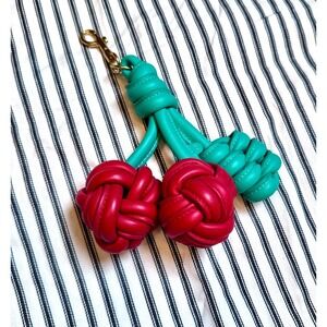 Anya Hindmarch Cherry Leather Bag Charm 🍒 – Bright Red